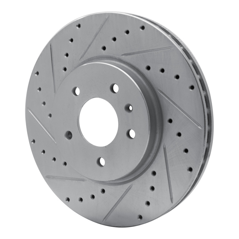 Cadillac STS Brake Rotor (1) - Front Left - R1 Concepts - Drilled & Slotted - Silver - `09-`11
